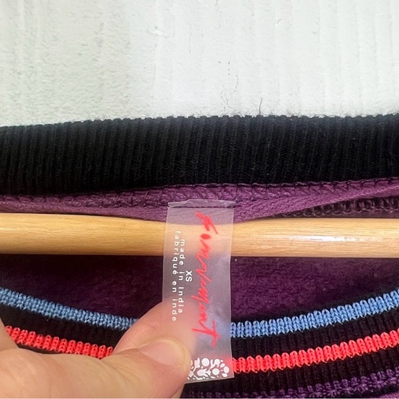 Free People - Birdie Pullover Black Tea Oversized Pocket Sweatshirt Size XS - Picture 12 of 12